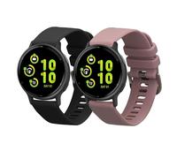 kwmobile Straps for Garmin vivoactive 5 / active 5 Straps - 2x Replacement Silicone Watch Bands - Smartwatch or Fitness Tracker - Black/Lavender