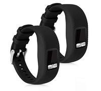 kwmobile Straps for Garmin Vivofit 4 Straps - 2x Replacement Silicone Watch Bands - Smartwatch or Fitness Tracker - Black Matte/Black Matte