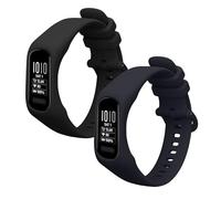 kwmobile Straps for Garmin vivosmart 5 / Smart 5 Straps - 2x Replacement Silicone Watch Bands - Smartwatch or Fitness Tracker - Black/Dark Blue