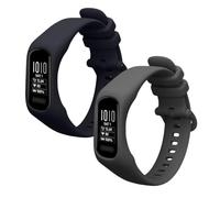 kwmobile Straps for Garmin vivosmart 5 / Smart 5 Straps - 2x Replacement Silicone Watch Bands - Smartwatch or Fitness Tracker - Dark Blue/Dark Grey
