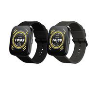 kwmobile Straps for Huami 22mm Amazfit Bip 6 / Bip 5 Unity/Bip 5 / GTS 3 / Balance 2 / Helio Strap Straps - 2x Replacement Silicone Watch Bands - Smartwatch or Fitness Tracker - Black/Grey