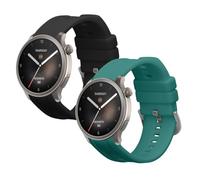 kwmobile Straps for Huami Amazfit Balance A2286 Straps - 2x Replacement Silicone Watch Bands - Smartwatch or Fitness Tracker - Black/Green