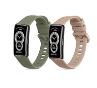 kwmobile Straps for Huawei Band 10/9 / 8 Straps - 2x Replacement Silicone Watch Bands - Smartwatch or Fitness Tracker - Dusty Pink/Pastel Green