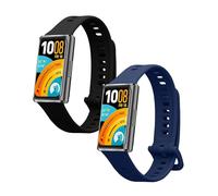 kwmobile Straps for Huawei Band 11 / Band 11 Pro Straps - 2x Replacement Silicone Watch Bands - Smartwatch or Fitness Tracker - Black/Dark Blue