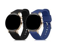 kwmobile Straps for Huawei Watch GT 3 Pro 43mm / Watch GT3 42mm / GT2 42mm / MagicWatch 2 42mm Straps - 2x Replacement Silicone Watch Bands - Smartwatch or Fitness Tracker - Black/Dark Blue