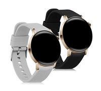 kwmobile Straps for Huawei Watch GT 3 Pro 43mm / Watch GT3 42mm / GT2 42mm / MagicWatch 2 42mm Straps - 2x Replacement Silicone Watch Bands - Smartwatch or Fitness Tracker - Black/Grey/Grey