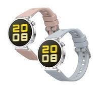 kwmobile Straps for Huawei Watch GT5 41mm / GT5 Pro 42mm / Watch GT4 41mm Straps - 2x Replacement Silicone Watch Bands - Smartwatch or Fitness Tracker - Light Blue/Dusty Pink