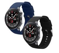 kwmobile Straps for OnePlus Watch 3/2 / 2R / Oppo Watch X2 Straps - 2x Replacement Silicone Watch Bands - Smartwatch or Fitness Tracker