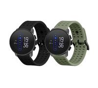 kwmobile Straps for Suunto 9 Peak Pro/ 9 peak / 5 peak/Vertical Straps - 2x Replacement Silicone Watch Bands - Smartwatch or Fitness Tracker - Black/Pastel Green