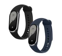 kwmobile Straps for Xiaomi Mi Band 10 / Mi Band 9/8 Straps - 2x Replacement Silicone Watch Bands - Smartwatch or Fitness Tracker - Black/Lavender Grey