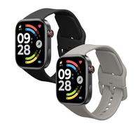 kwmobile Straps for Xiaomi Redmi Watch 6 / Redmi Watch 5 Straps - 2x Replacement Silicone Watch Bands - Smartwatch or Fitness Tracker
