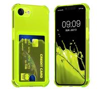 kwmobile TPU Case with Card Slot Compatible with Apple iPhone 17e / iPhone 16e Case - Shockproof Wallet Smartphone Cover - Built in Card Holder - Radiant Yellow/Transparent