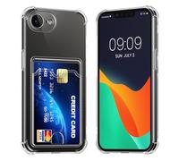kwmobile TPU Case with Card Slot Compatible with Apple iPhone 17e / iPhone 16e Case - Shockproof Wallet Smartphone Cover - Built in Card Holder - Transparent