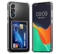 kwmobile TPU Case with Card Slot Compatible with Samsung Galaxy S26 Case - Shockproof Wallet Smartphone Cover - Built in Card Holder - Transparent
