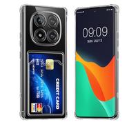 kwmobile TPU Case with Card Slot Compatible with Xiaomi Redmi Note 14 Pro 5G / Redmi Note 14 Pro Plus 5G / Poco X7 Case - Shockproof Wallet Smartphone Cover - Built in Card Holder - Transparent