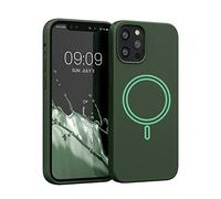 kwmobile TPU Silicone Case Compatible with Apple iPhone 12 / iPhone 12 Pro - Case Magnetic Cover - Compatible with MagSafe - Dark Green