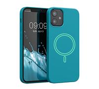 kwmobile TPU Silicone Case Compatible with Apple iPhone 12 mini - Case Magnetic Cover - Compatible with MagSafe - Teal Matte