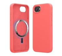 kwmobile TPU Silicone Case Compatible with Apple iPhone 17e / iPhone 16e - Case Magnetic Cover - Compatible with MagSafe - Neon Coral