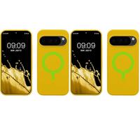 kwmobile TPU Silicone Case Compatible with Google Pixel 10 / Pixel 10 Pro - Case Magnetic Cover - Compatible with MagSafe - Radiant Yellow (Pack of 2)