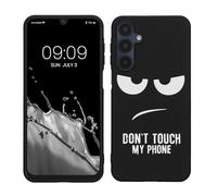 kwmobile TPU Silicone Case Compatible with Samsung Galaxy A16 5G - Case Soft Cover - Don't Touch My Phone White/Black