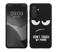 kwmobile TPU Silicone Case Compatible with Samsung Galaxy A36 5G - Case Soft Cover - Don't Touch My Phone White/Black