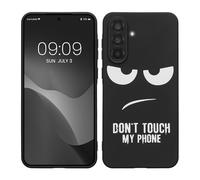 kwmobile TPU Silicone Case Compatible with Samsung Galaxy A56 5G - Case Soft Cover - Don't Touch My Phone White/Black