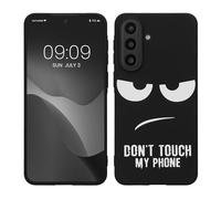 kwmobile TPU Silicone Case Compatible with Samsung Galaxy A57 5G - Case Soft Cover - Don't Touch My Phone White/Black