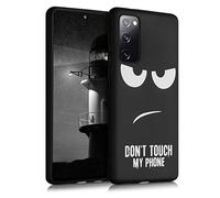 kwmobile TPU Silicone Case Compatible with Samsung Galaxy S20 FE - Case Soft Cover - Don't Touch My Phone White/Black