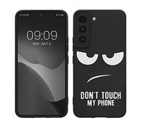 kwmobile TPU Silicone Case Compatible with Samsung Galaxy S22 - Case Soft Cover - Don't Touch My Phone White/Black