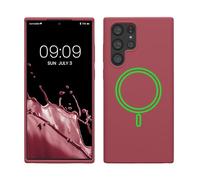 kwmobile TPU Silicone Case Compatible with Samsung Galaxy S22 Ultra - Case Magnetic Cover - Compatible with MagSafe - Dark Rose