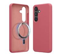 kwmobile TPU Silicone Case Compatible with Samsung Galaxy S25 - Case Magnetic Cover - Compatible with MagSafe - Dark Rose