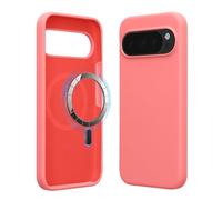kwmobile TPU Silicone Case for Google Pixel 10 / Pixel 10 Pro - Magnetic Phone Cover Compatible with MagSafe, Soft Non-Slip Protective Case, Pastel Coral