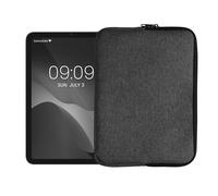 kwmobile Universal Fabric Tablet Sleeve - Soft Fabric with Zippered Closure - Full Practical Protection for Your Tablet - Dark Grey
