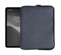 kwmobile Universal Fabric Tablet Sleeve - Soft Fabric with Zippered Closure - Full Practical Protection for Your Tablet - Dark Blue