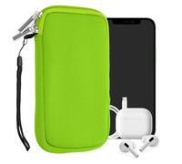 kwmobile Universal Phone Pouch Size L - 6.5" - Neoprene Smartphone Pouch with Zip - Water-Repellent Mobile Phone Case - Sleeve in Neon Green