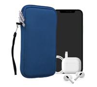 kwmobile Universal Phone Pouch Size L - 6.5" - Neoprene Smartphone Pouch with Zip - Water-Repellent Mobile Phone Case - Sleeve in Baltic Blue