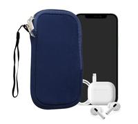 kwmobile Universal Phone Pouch Size L - 6.5" - Neoprene Smartphone Pouch with Zip - Water-Repellent Mobile Phone Case - Sleeve in Dark Blue