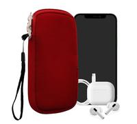 kwmobile Universal Phone Pouch Size M - 5.5" - Neoprene Smartphone Pouch with Zip - Water-Repellent Mobile Phone Case - Sleeve in Red