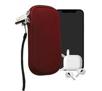 kwmobile Universal Phone Pouch Size M - 5.5" - Neoprene Smartphone Pouch with Zip - Water-Repellent Mobile Phone Case - Sleeve in Bordeaux