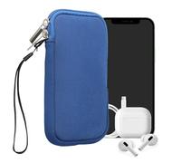 kwmobile Universal Phone Pouch Size M - 5.5" - Neoprene Smartphone Pouch with Zip - Water-Repellent Mobile Phone Case - Sleeve in Baltic Blue