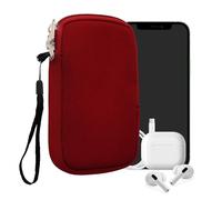 kwmobile Universal Phone Pouch Size S - 4.5" - Neoprene Smartphone Pouch with Zip - Water-Repellent Mobile Phone Case - Sleeve in Red
