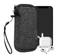 kwmobile Universal Phone Pouch Size XS - 3,5/4" - Neoprene Smartphone Pouch with Zip - Water-Repellent Mobile Phone Case - Sleeve in Anthracite/White