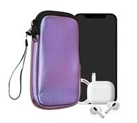 kwmobile Universal Phone Pouch Size XXL - 7" - Neoprene Smartphone Pouch with Zip - Water-Repellent Mobile Phone Case - Sleeve in Metallic Lavender