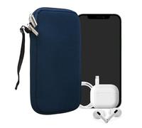kwmobile Universal Phone Pouch Size XXL - 7" - Neoprene Smartphone Pouch with Zip - Water-Repellent Mobile Phone Case - Sleeve in Navy Blue