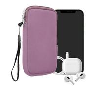kwmobile Universal Phone Pouch Size XXL - 7" - Neoprene Smartphone Pouch with Zip - Water-Repellent Mobile Phone Case - Sleeve in Lavender
