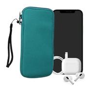 kwmobile Universal Phone Pouch Size XXL - 7" - Neoprene Smartphone Pouch with Zip - Water-Repellent Mobile Phone Case - Sleeve in Petrol