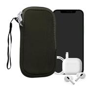 kwmobile Universal Phone Pouch Size XXL - 7" - Neoprene Smartphone Pouch with Zip - Water-Repellent Mobile Phone Case - Sleeve in Dark Green