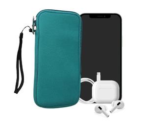 kwmobile Universal Phone Pouch Size XXL - 7" - Neoprene Smartphone Pouch with Zip - Water-Repellent Mobile Phone Case - Sleeve in Petrol