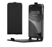 kwmobile Vertical Flip Case Compatible with Samsung Galaxy A15 5G - Case PU Leather Protective Flip Cover with Magnet - Black