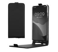 kwmobile Vertical Flip Case Compatible with Samsung Galaxy A25 - Case PU Leather Protective Flip Cover with Magnet - Black